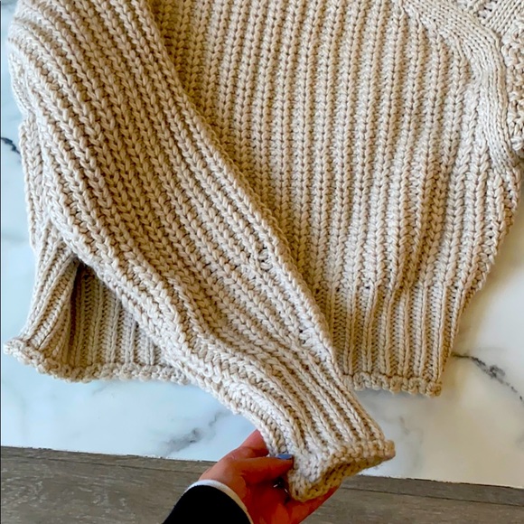 Beige Oversized Knitted Sweater - Picture 2 of 2